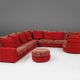 Modular Sofa in Red and Patterned Upholstery by Roche Bobois, France 1980s