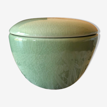 Boîte céramique craquelée vert d'eau