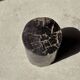 Black petrified wood side table with beige stripes, fine mesh, H35 D24 - 33