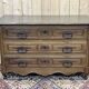 Louis XV XVIIIth century walnut commode with a grey patinated painted top.
