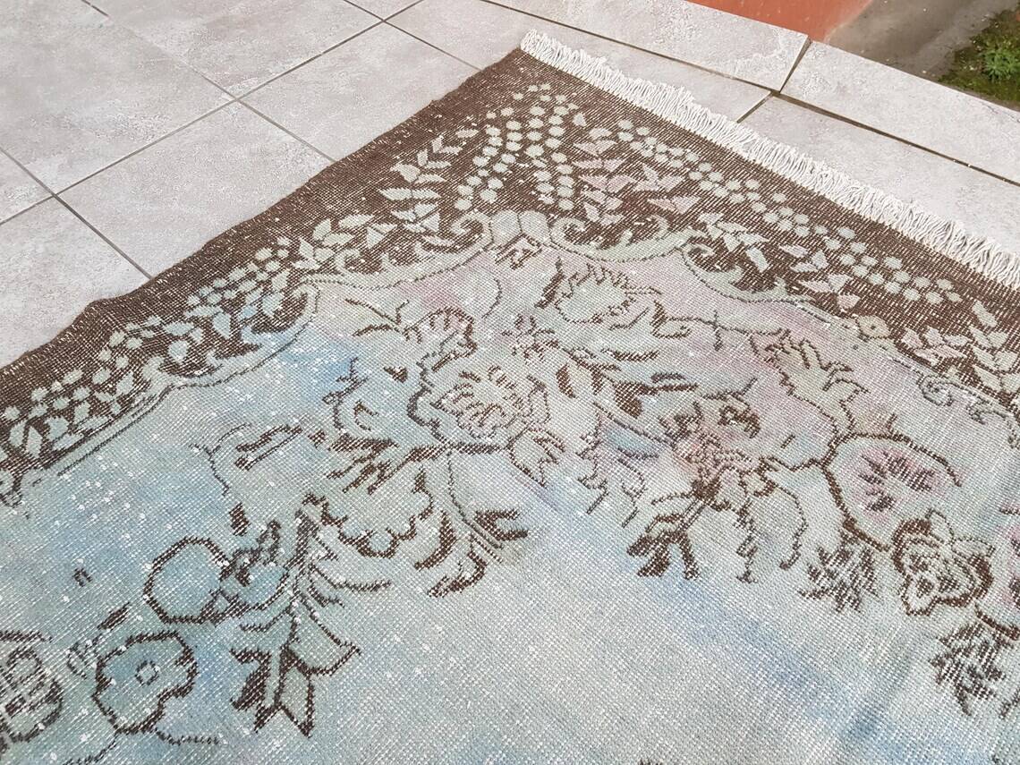 Oushak Wool Area Vintage Rug sku v992