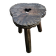 Brutalist wooden tripod stool