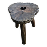 Brutalist wooden tripod stool