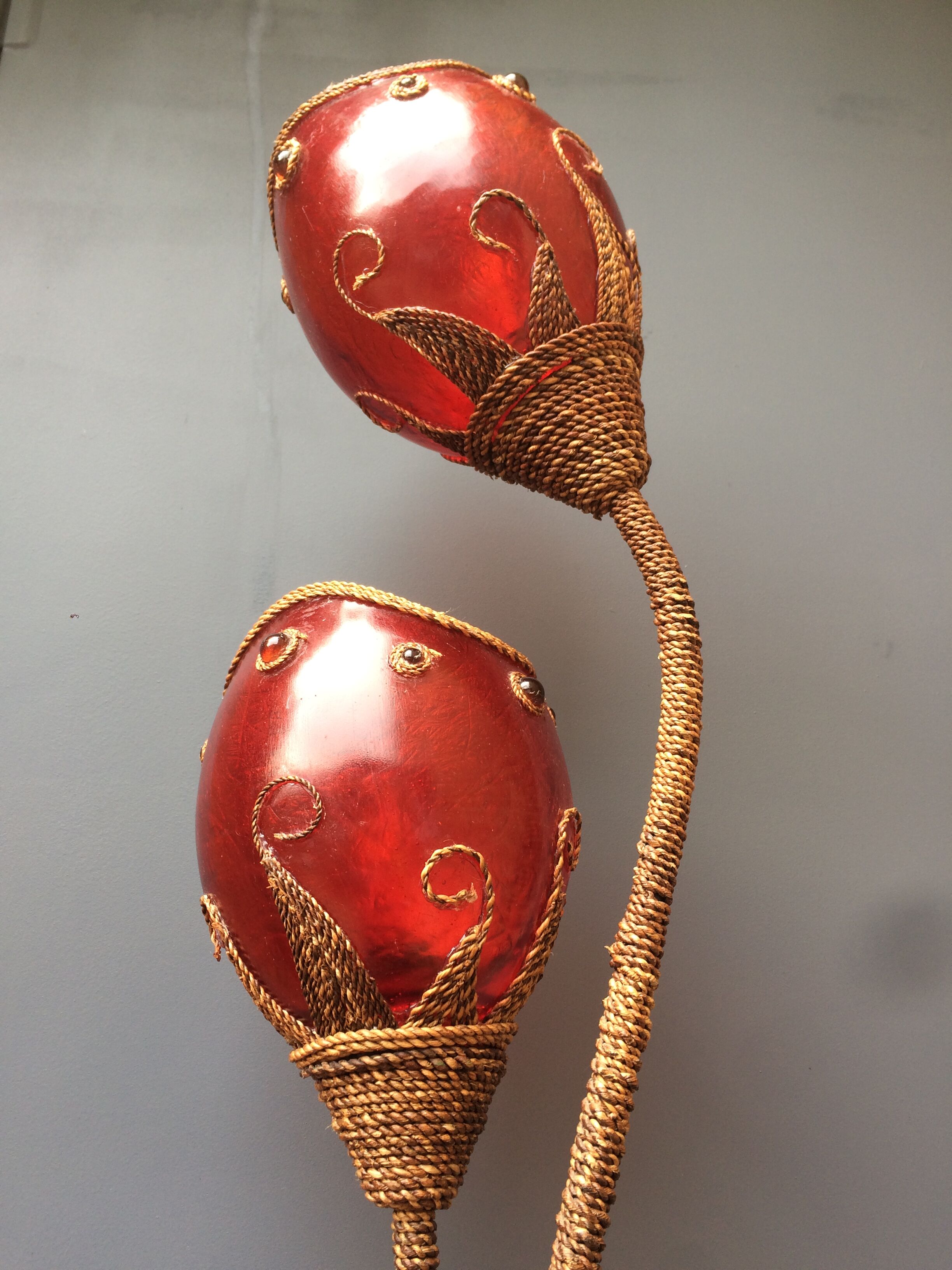 Carnival lamp in Fiber of Glass and Wicker