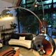 Floor lamp Chromed thrush three branches very 70s by Goffredo Reggiani