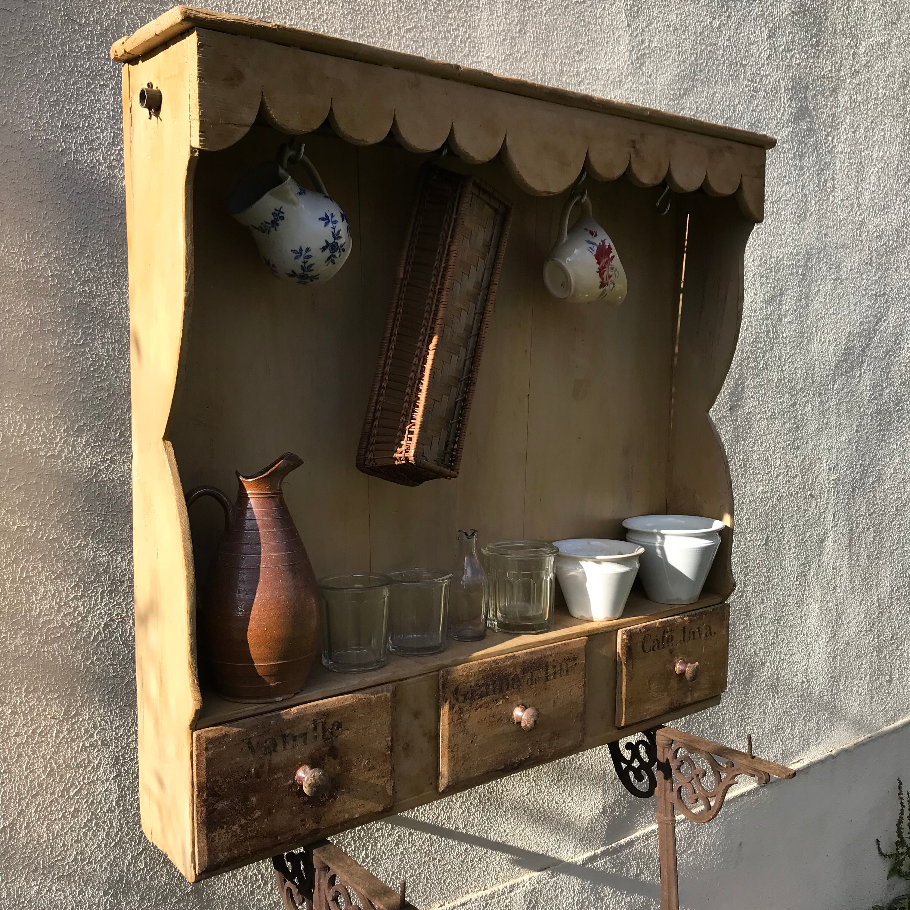 Vintage kitchen wall shelf