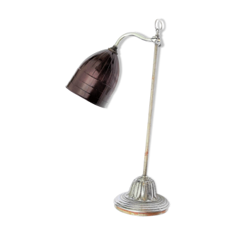 Desk lamp on rod with rare lampshade in bakelite early 20th centuries