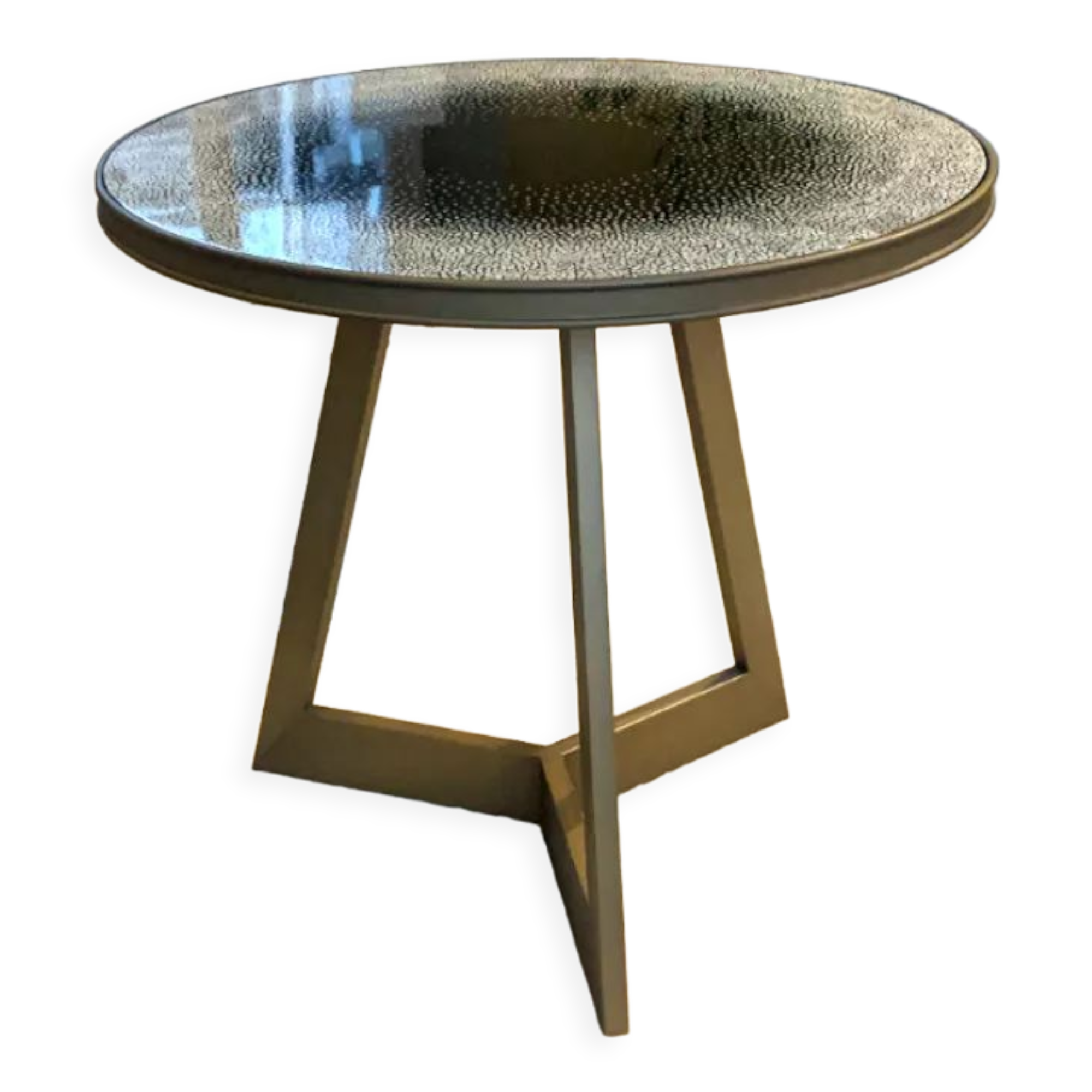 Treviso table in brass and red edition lacquer top