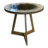 Treviso table in brass and red edition lacquer top