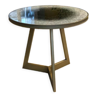 Table Trevise en laiton et plateau en laque Red Edition