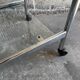Vintage silver chrome-plated steel and glass two-tier serving trolley with wheels