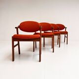 Set reupholstered Danish design chairs by Schou Andersen, 1960s