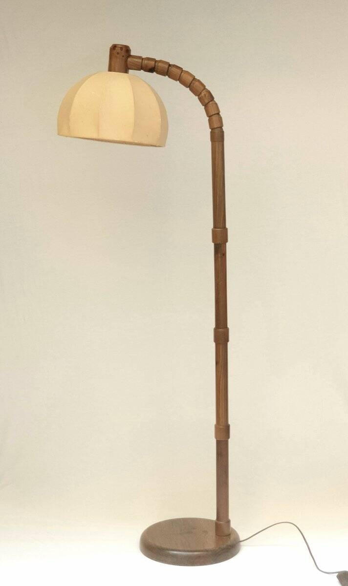 Solid wood floor lamp Solbackens Svaveri Sweden 1970s