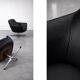 Vintage Mid-Century Scandinavian Modern Black Swivel Chairs, Set of 2