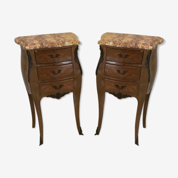 Louis XV style bedside pair