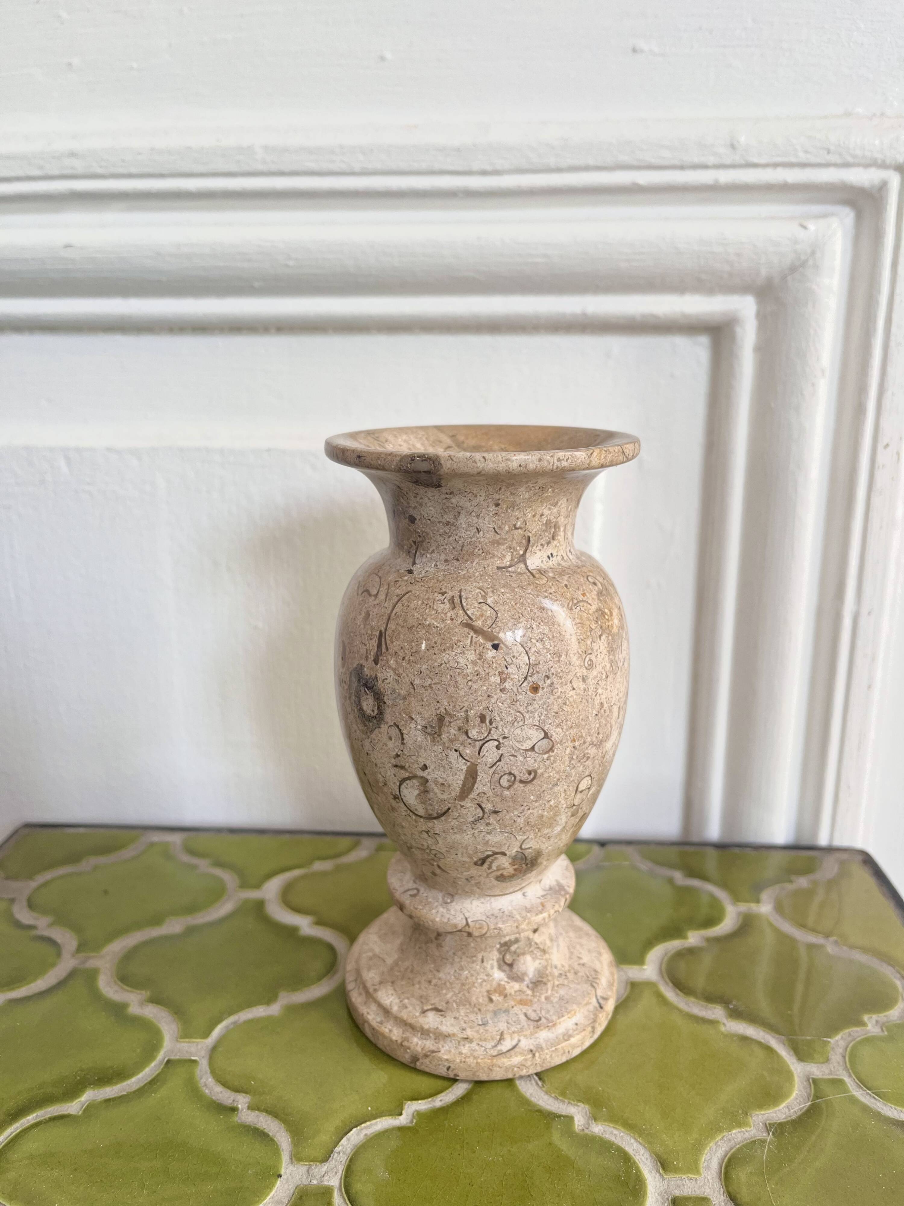 Marbled stone vase