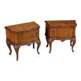 Paire de tables de chevet italiennes en bois, années 50