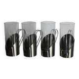 set de 4 tasses inox & verre