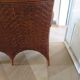 Two-seater banquette in woven rattan, wood and bamboo, 1980s.