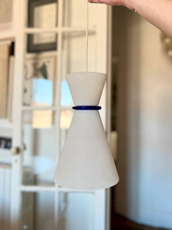 Vintage Italian Diabolo Glass Pendant Light