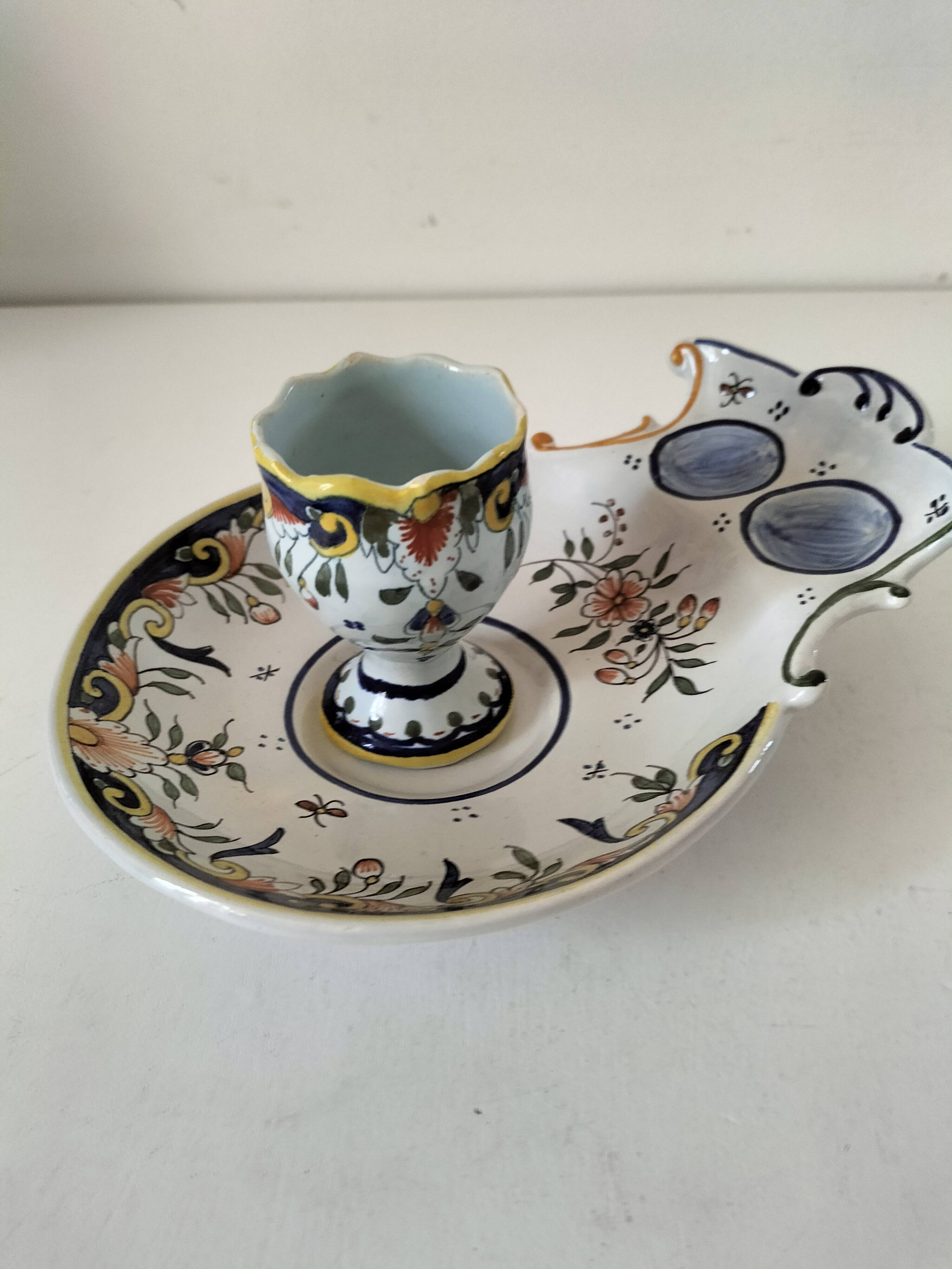 Geo Martel egg service Desvres no. 1687 – Lambrequin decoration