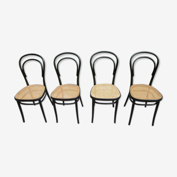 4 black Thonet n°14 chairs