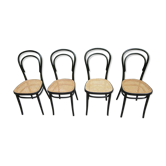 4 black Thonet n°14 chairs
