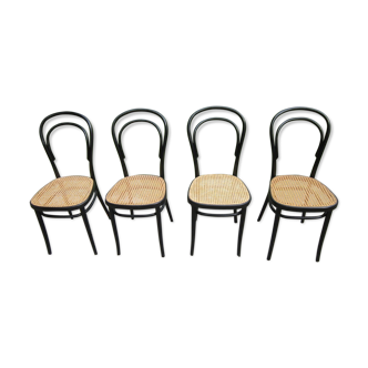 4 black Thonet n°14 chairs