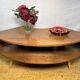 Mid-Century Modern Jual Havana Walnut Corner TV Stand Elegant Walnut Finish