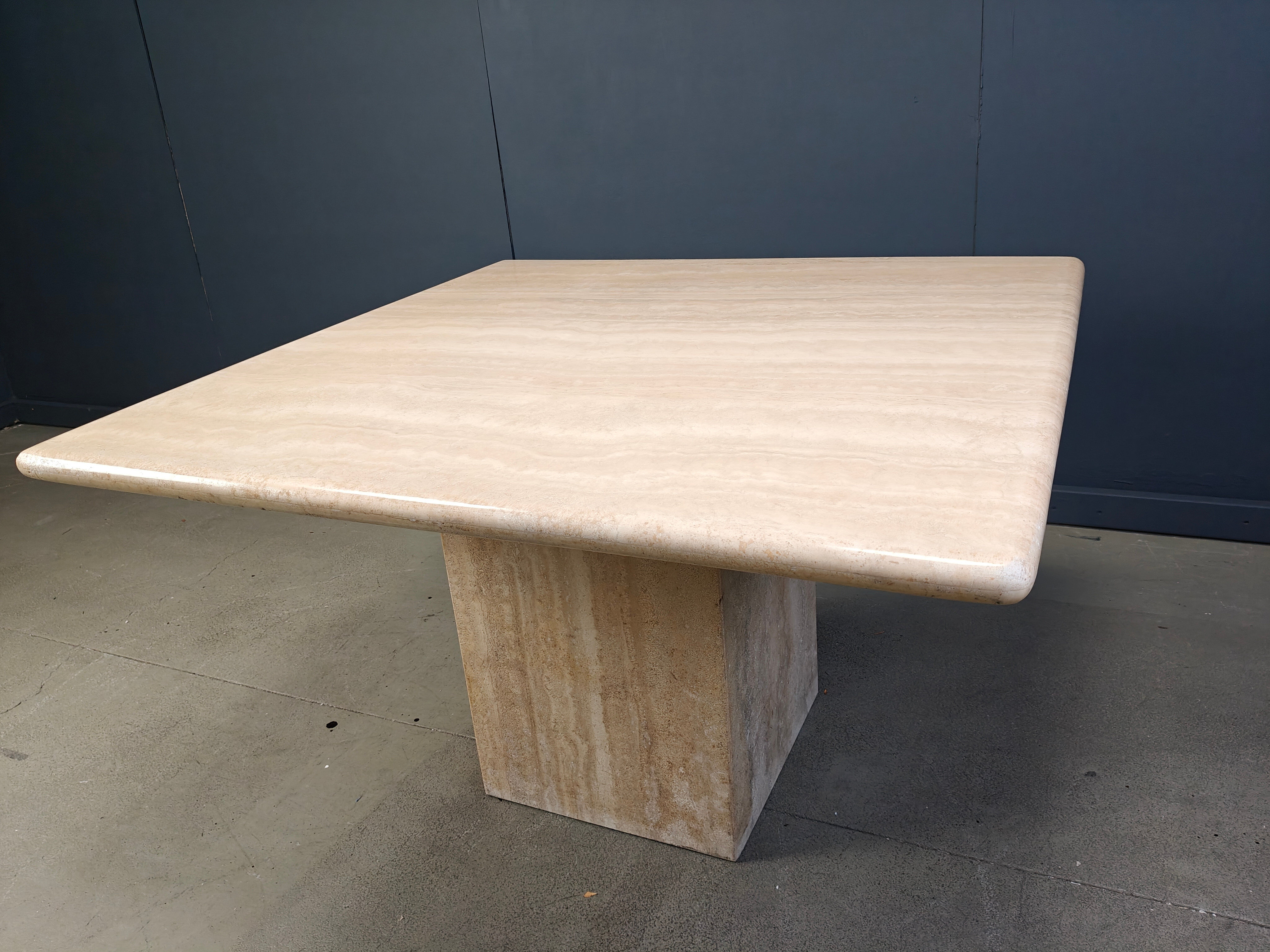 Vintage travertine dining table, 1970s