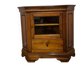 Wooden TV unit with a rotating top.