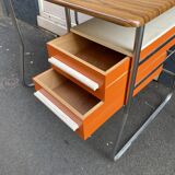 Vintage desk formica metal and wood 70's