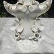 Small White and Gold Porcelain Wedding Vase decorated with Clovers H 16 cm