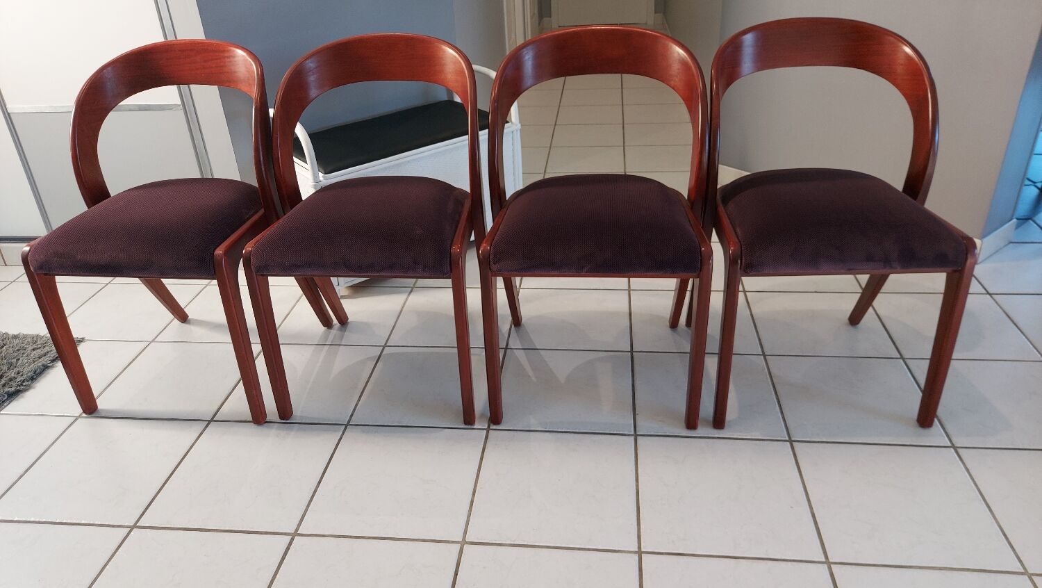 Set of 4 Gondola model chairs by Baumann vintage 1970s