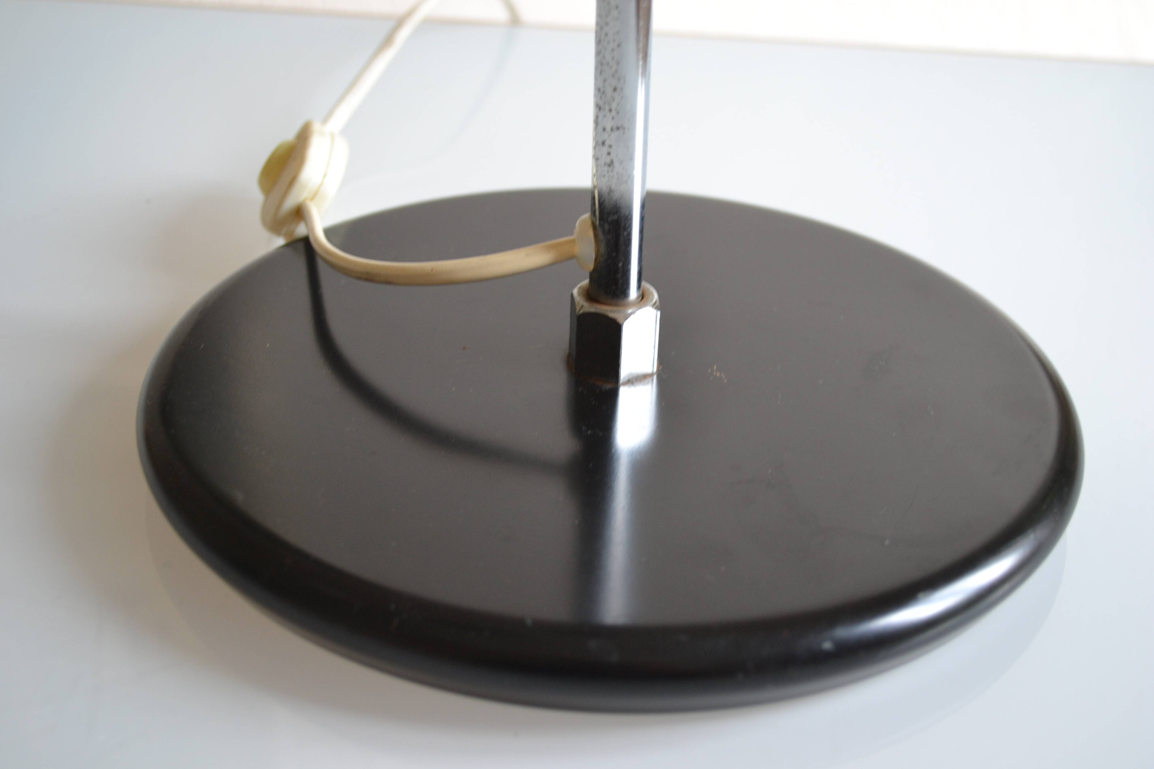 Vintage black modernist table lamp 50 1950 Bauhaus