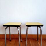 Yellow Formica table and chairs 1970