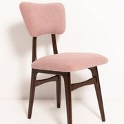 "Butterfly" dining chair in pink boucle, Europe, 1960s