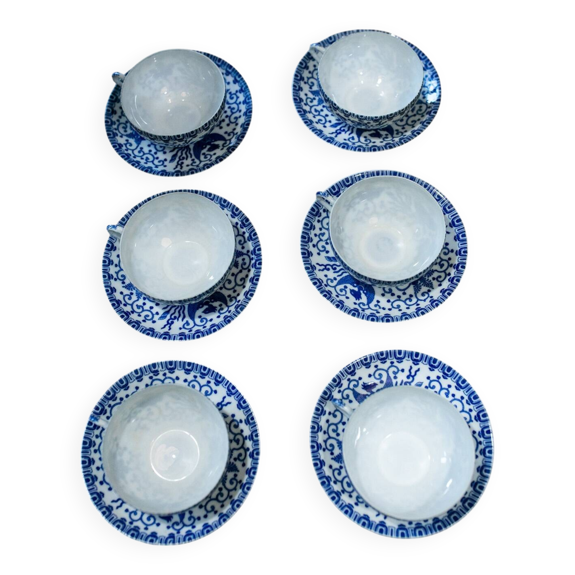 Le lot de 6 tasses japonaises
