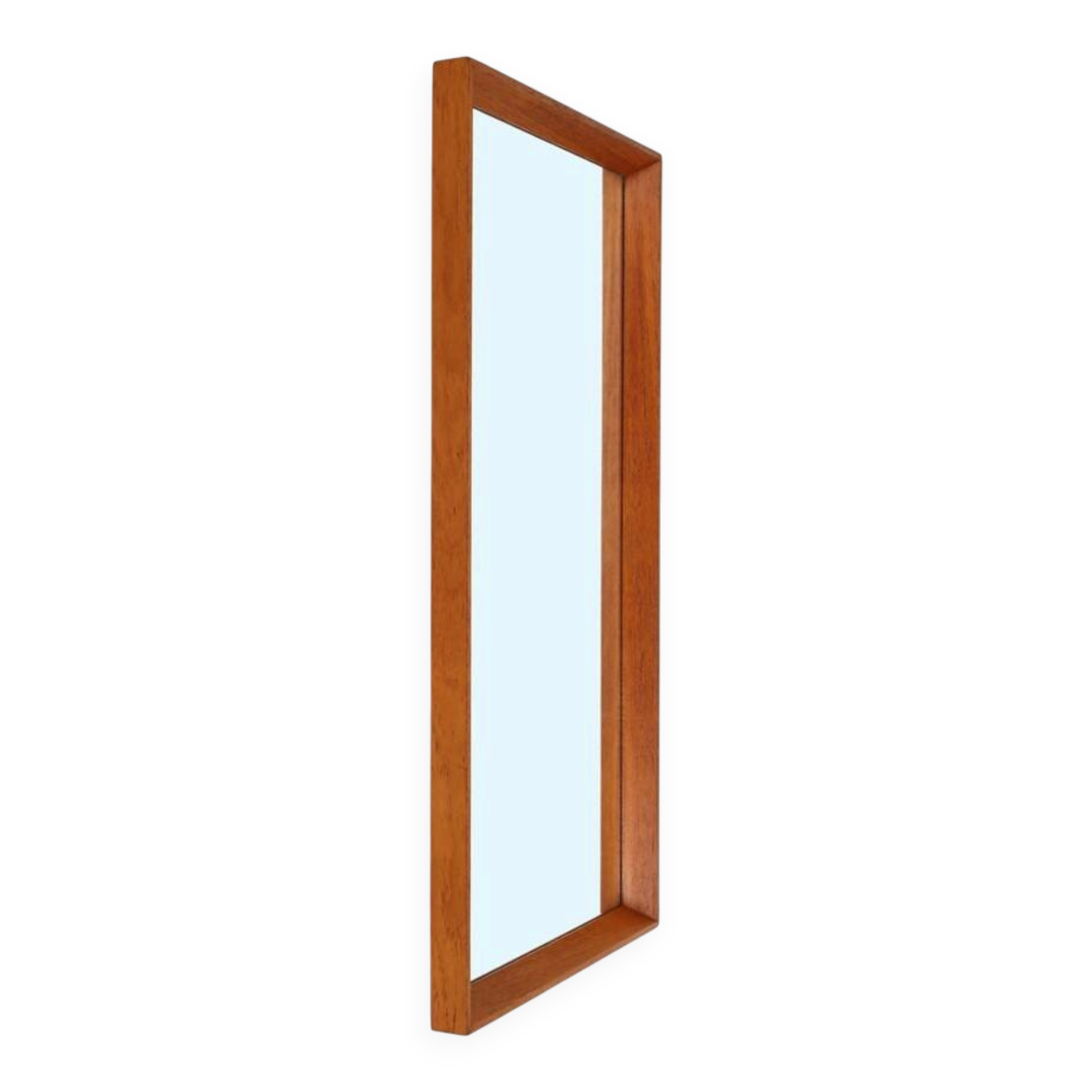 Minimalist Aarhus mid-century teak wall mirror / Danish modern design / 1960s / 1970s