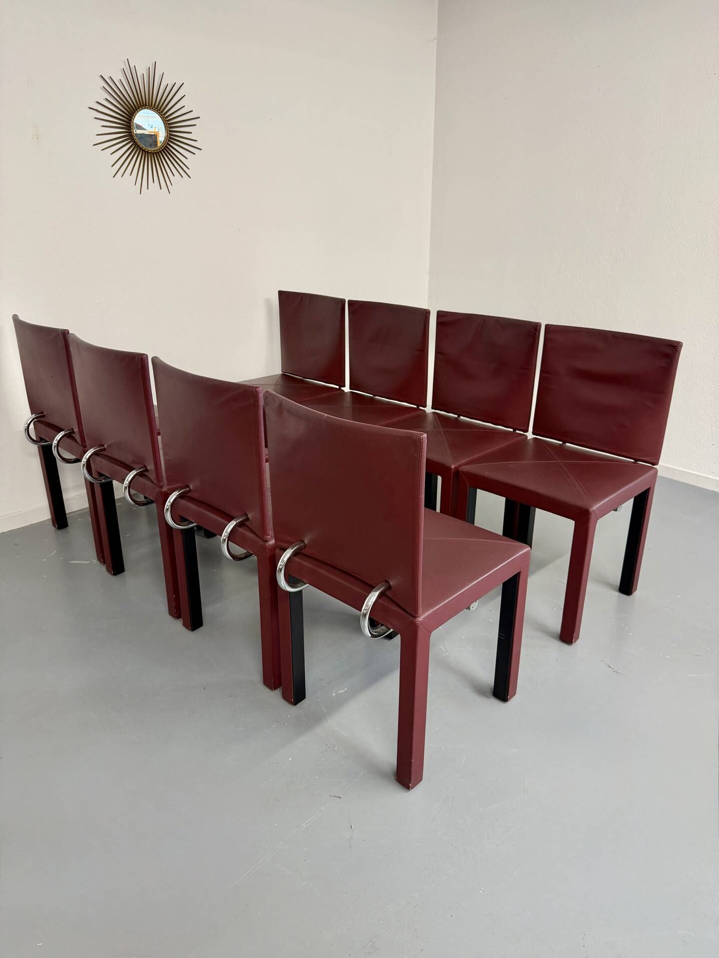 Set of 8 Arcadia chairs designed by Paolo Piva for B&B Italia from the 1980s.