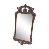 Large mirror with flowers, rockeries and carved hearts 1900 rococo type
