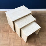 Italian travertine nesting tables, 1970s