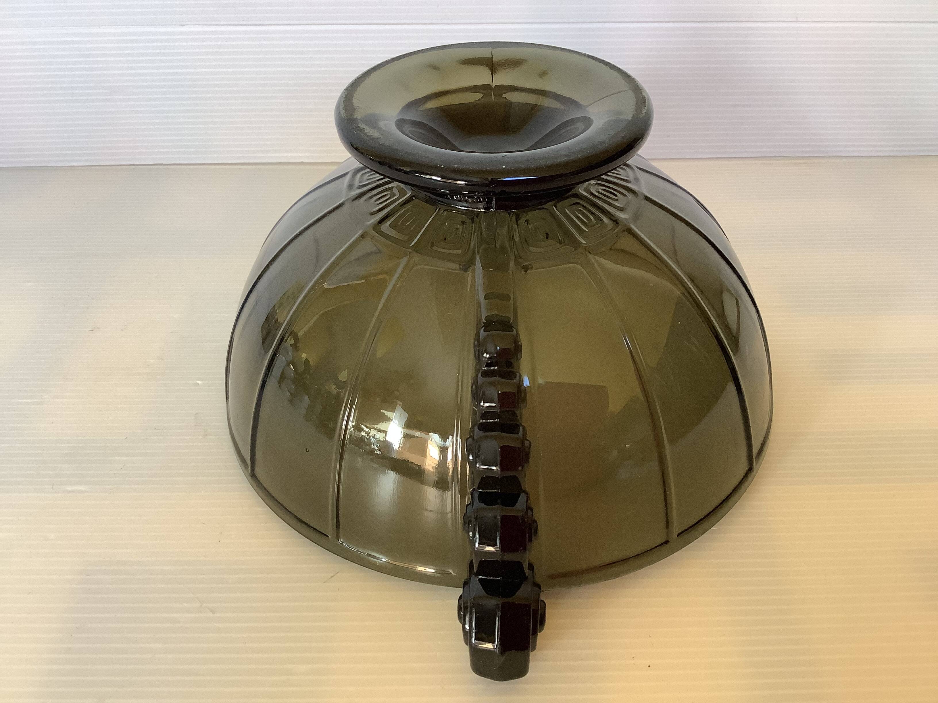Geometric cup pressed molded glass art deco