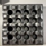 "Ultima15" set of 2 brutalist ashtrays, cast aluminum, ca 1970