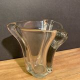 Lourd vase design en cristal de type Daum