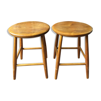 Paire de tabourets vintage style scandinave