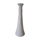 Soliflore en verre moulé blanc