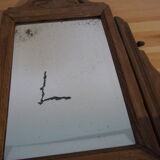 Old carved wooden pediment mirror