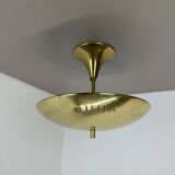 unique round  Brass Gino Sarfatti Style Ceiling Light Flushmount, Italy 1950s