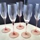 5 Flutes à champagne  Luminarc jambe rose